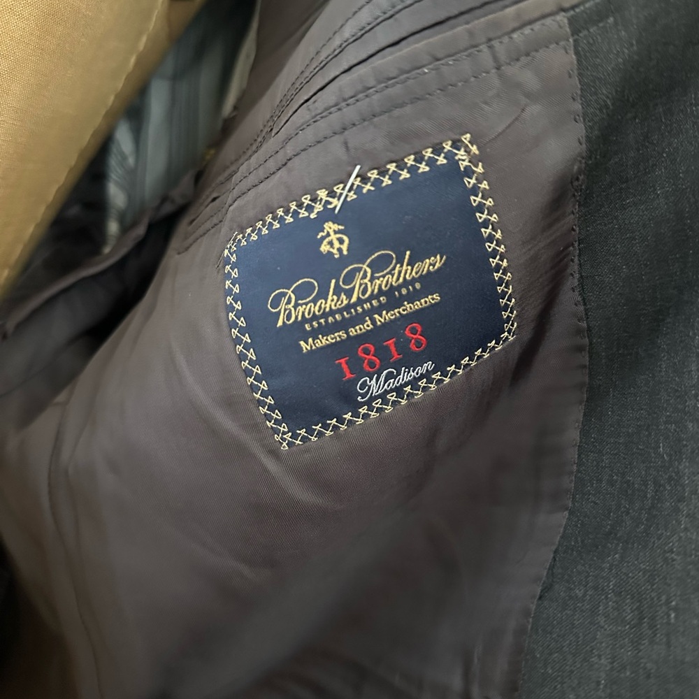 Brooks Brothers Charcoal Men's Blazer estrato Italy 1818 Madison 46L - Picture 5 of 6